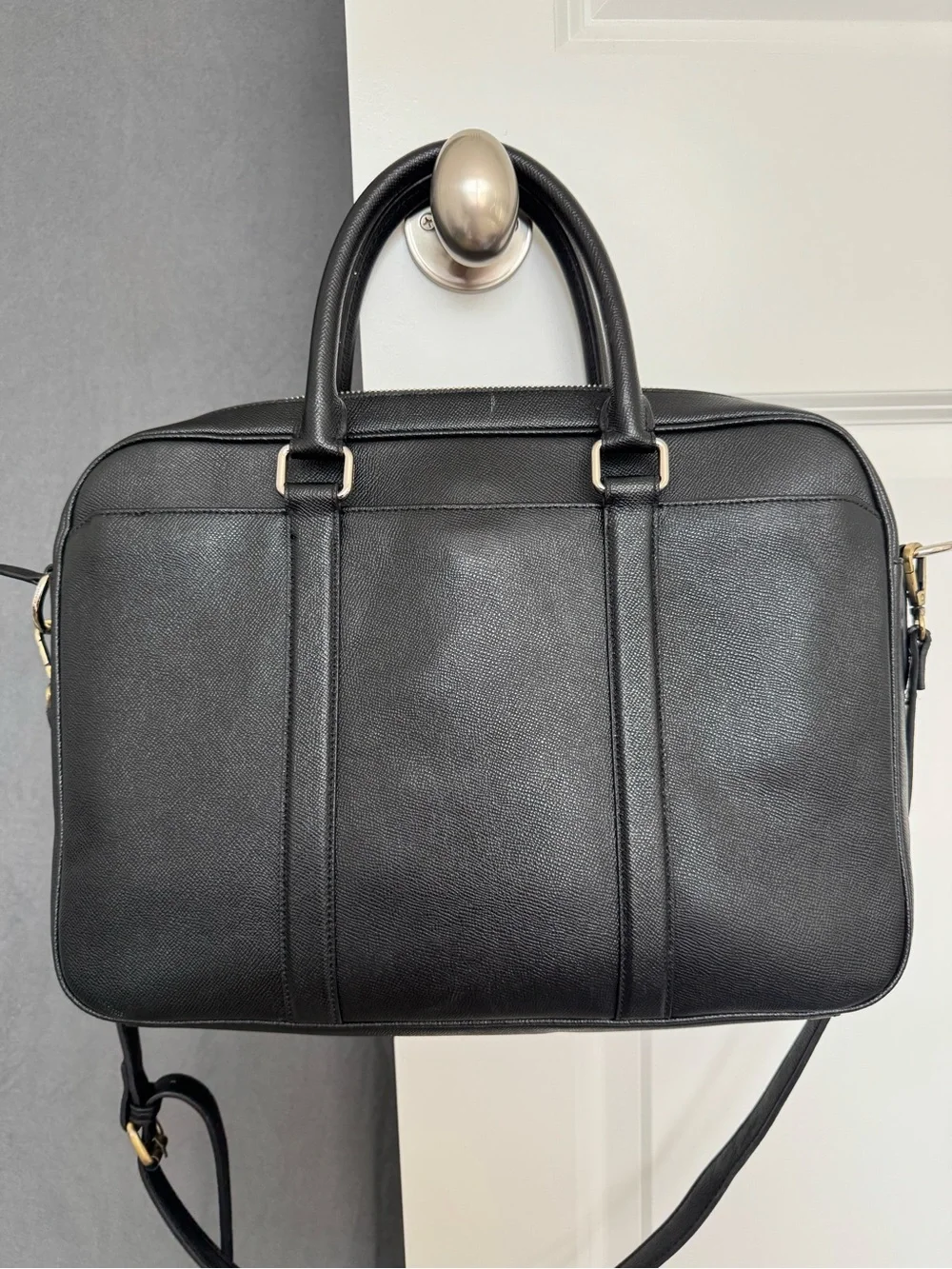 Coach Perry Slim Brief F59057 Black Leather